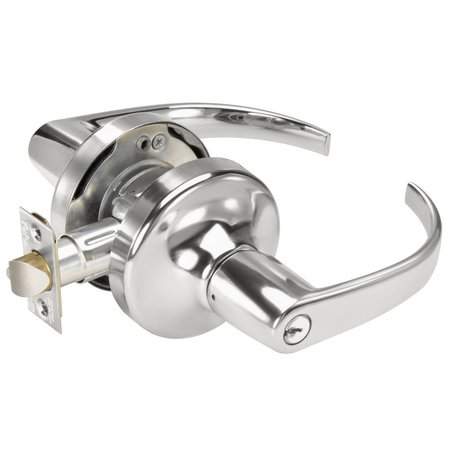 YALE Grade 2 Storeroom/Closet Cylindrical Lock, Pacific Beach Lever, Conventional Cylinder, Bright Chrome PB5305LN 625